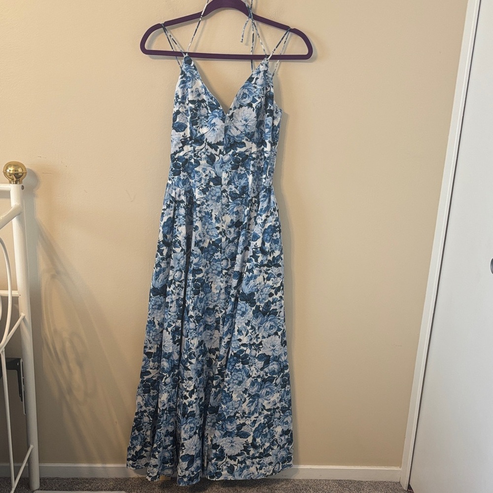 Abercrombie & Fitch Floral Cotton Blend Midi Dress